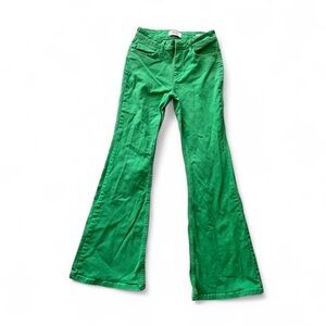 Women's Green Flared Jeans